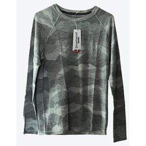 Smartwool Women's 1X Merino 250 Light Gray Mountain Scape Crew Baselayer
